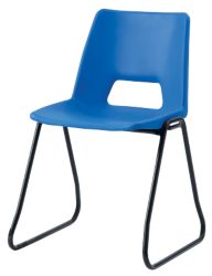Harmony Class Room Skidbase Chair Blue Shell Black Frame 430mm Height Pack Of 4