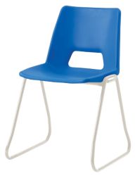 Harmony Class Room Skidbase Chair Blue Shell Grey Frame 430mm Height Pack Of 4