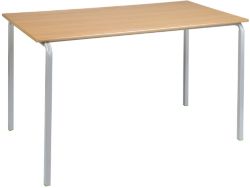 4 X Rectangular Stacking Crushbend Tables Beech Top Grey Frame 1100 x 550 x 530mm