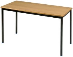 4 X Rectangular Fully Welded Tables Beech Top Black Frame 1100 x 550 x 710mm