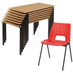 10 X 430mm High Harmony Chairs Red 5 Crush Bend Tables 710mm Value Pack