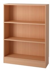 Basics Low Wide Bookcase Beech Effect
