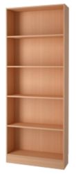Basics Tall Wide Bookcase Beech Effect