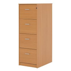 2 x Classic Office Furniture 4 Drawer Filing Cabinets Beech