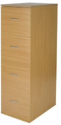 2 x Oak 4 Drawer Filing Cabinets