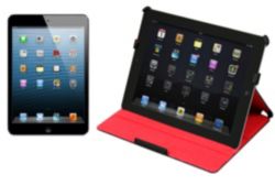 Apple iPad mini 16GB WiFi Black/Slate + Port Designs Taipei iPad Mini Case Black/Red