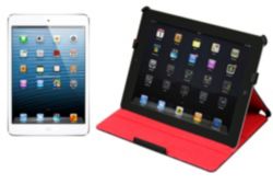 Apple iPad mini 16GB WiFi White/Silver + Port Designs Taipei iPad Mini Case Black/Red