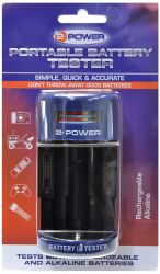 2 Power Portable Battery Tester for AA AAA C D and 9V Batteries