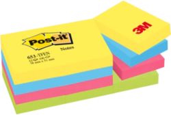 Post it Warm Neon Rainbow Notes 38mm x 51mm 12 pads per pack 