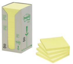 Post it Canarytm Yellow Recycled Notes Towers 76 x 76mm