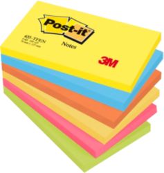 Post it Warm Neon Rainbow Notes 76mm x 127mm 6 pads per pack 