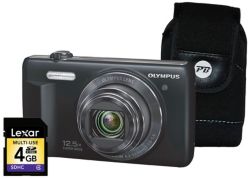 Olympus VR 370 Black Camera Kit inc 4GB SD Card and Case