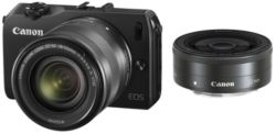 Canon EOS M Black SLR Camera + EF-M 18-55mm and 22mm Lenses