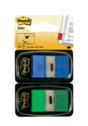 Post it Dual Blister Index Flags Blue Green 100 flags per pack