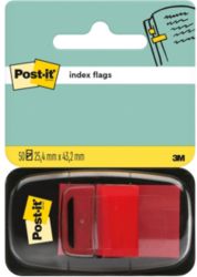 Post it Index Red Flags 25mm 50 flags per dispenser