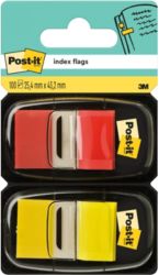 Post it Dual Blister Index Flags Red Yellow 100 flags per pack
