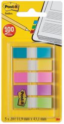 Post it Index Small Flags 5 Colours in a clear dispenser 13mm 100 flags