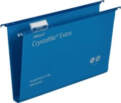 Rexel Crystalfiles Extra Suspension Files Polypropylene 30mm Capacity Foolscap Blue Box 25