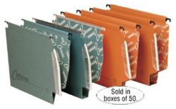 Rexel Crystalfile Classic Lateral Suspension Files Manilla V Base 15mm Capacity W330xh280mm Orange Box 50