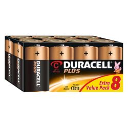 Duracell Plus MN1400 Alkaline C Batteries Pack of 8 