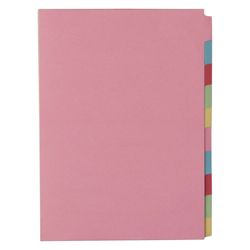 Concord A4 Unpunched 10 Part Assorted Colour Indexes