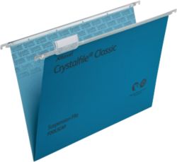 Rexel Crystalfile Classic Suspension Files Manilla V Base 15mm Capacity Foolscap Blue Box 50