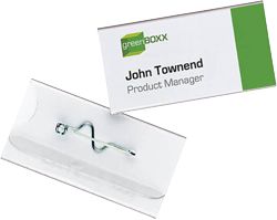 Durable Pin Name Badge 30 x 60mm 100 pk