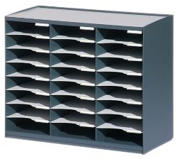 Fastpaper 24 Compartment Literature Organiser Grey