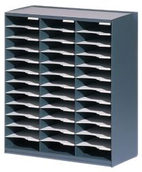 Fastpaper 36 Compartment Literature Organiser Grey