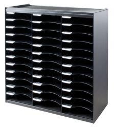 Fastpaper 36 Compartment Literature Organiser Black