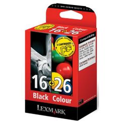 Lexmark 16 26 Black and Colour Ink Cartridge Multipack