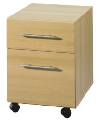 Sun Office Furniture 2 Drawer Pedestal Beech 43W x 496D x 574H cm