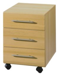 Sun Office Furniture 3 Drawer Pedestal Beech 43W x 496D x 574H cm