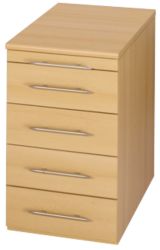 Sun Office Furniture Desk High Pedestal Beech 43W x 80D x 72H cm 