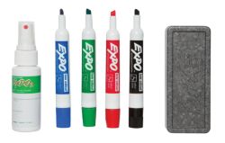 Sharpie Expo Chisel Point Whiteboard Markers Starter Kit Pack of 4