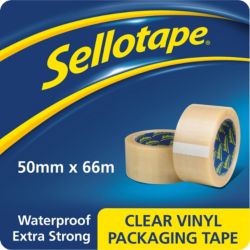 Sellotape Vinyl Packaging Tape Clear 50mmx66M Each