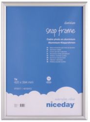 Niceday Aluminium Snap Frame Internal dimensions 594H x 420WmmExternal dimensions 624H x 450Wmm