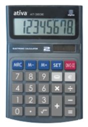 Ativa AT383E Desktop Calculator 8 Digit Battery Solar Powered 140x95x29mm
