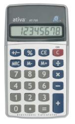 Ativa AT709 Pocket Calculator 8 Digit Battery Powered 100x55x10mm