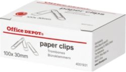 Office Depot Paper Clips Giant 30mm 100 Per Box 