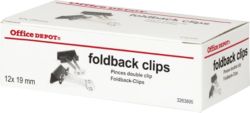 Office Depot Foldback Clips Black 19mm 12 Per Box