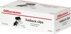 Office Depot Foldback Clips Black 32mm 12 Per Box