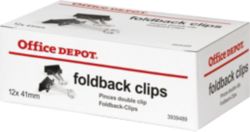 Office Depot Foldback Clips Black 41mm 12 Per Box