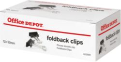 Office Depot Foldback Clips Black 50mm 12 Per Box