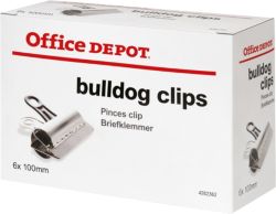 Office Depot Clips Silver 100mm 6 Per Box