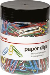 Office Depot Multi Coloured Paper Clips 33mm 500 tub
