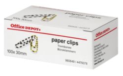 Office Depot Coloured Paper Clips Zebra Striped Assorted 30mm 100 Per Box 