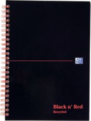 Black n Red Recycled Wirebound Hardback Notebook A5