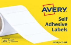 Avery Self Adhesive Address Labels 76x37mm   250 per Box AL01