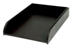 Stackable Letter Tray Faux Leather Brown 48H X 225W X 325Dmm